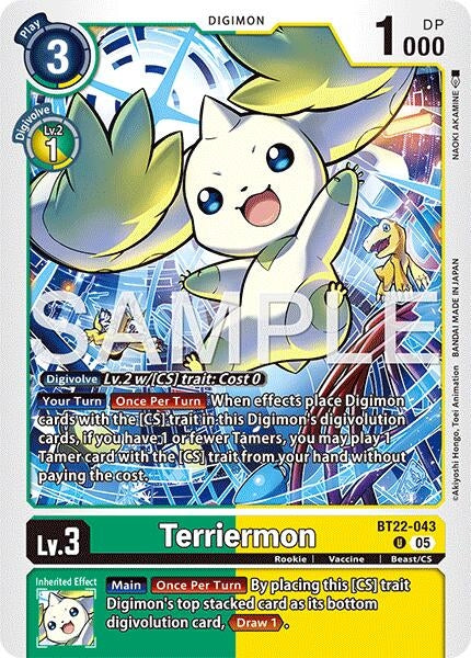 Image for Terriermon (BT22-043 U) (Cyber Eden) - Digimon Card Game