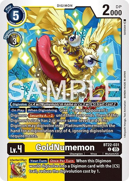 Image for GoldNumemon (BT22-031 U) (Cyber Eden) - Digimon Card Game