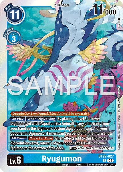 Image for Ryugumon (BT22-027 R) (Cyber Eden) - Digimon Card Game