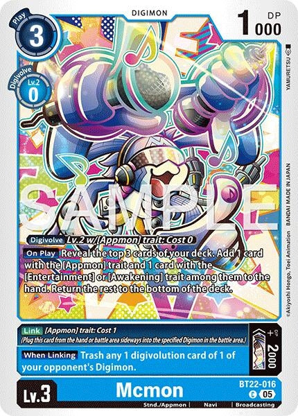 Image for Mcmon (BT22-016 C) (Cyber Eden) - Digimon Card Game