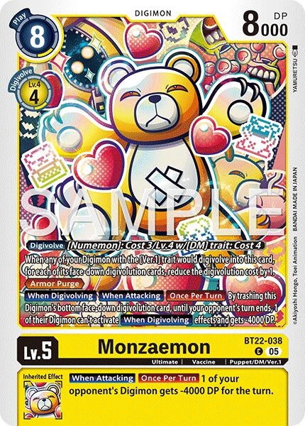 Image for Monzaemon (BT22-038 C) (Cyber Eden) - Digimon Card Game