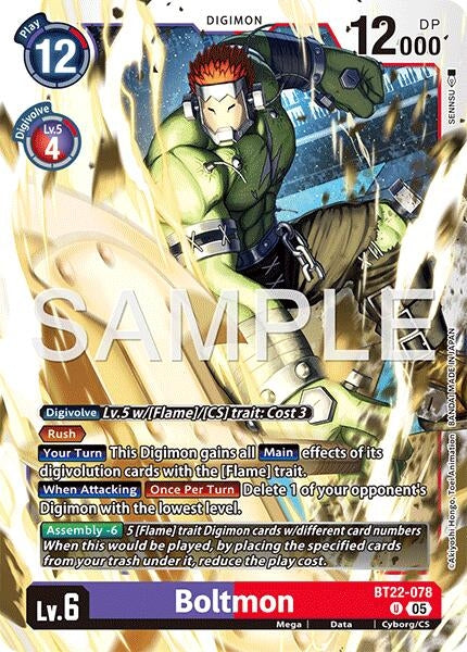 Image for Boltmon (BT22-078 U) (Cyber Eden) - Digimon Card Game