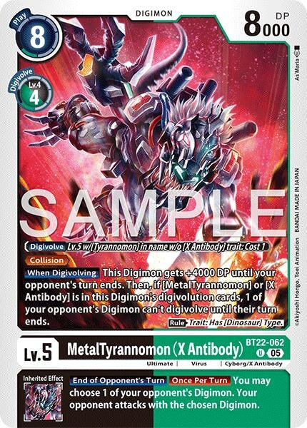 Image for MetalTyrannomon (X Antibody) (BT22-062 U) (Cyber Eden) - Digimon Card Game