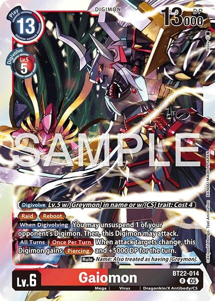 Image for Gaiomon (BT22-014 R) (Cyber Eden) - Digimon Card Game