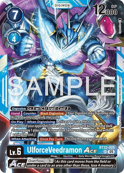 Image for UlforceVeedramon ACE (BT22-025 SR) (Cyber Eden) - Digimon Card Game