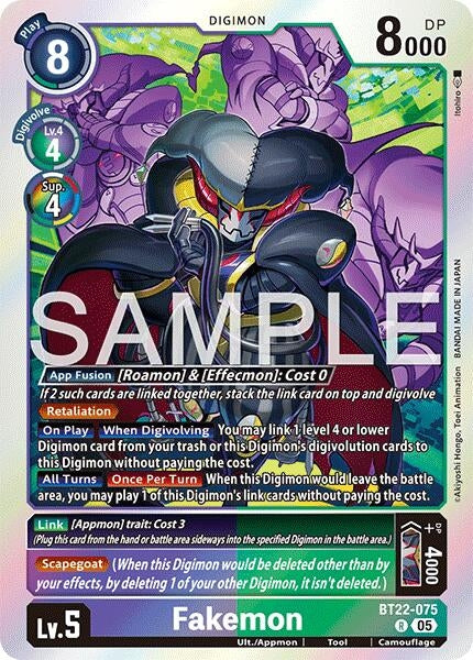 Image for Fakemon (BT22-075 R) (Cyber Eden) - Digimon Card Game