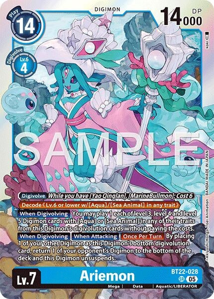 Image for Ariemon (BT22-028 SR) (Cyber Eden) - Digimon Card Game
