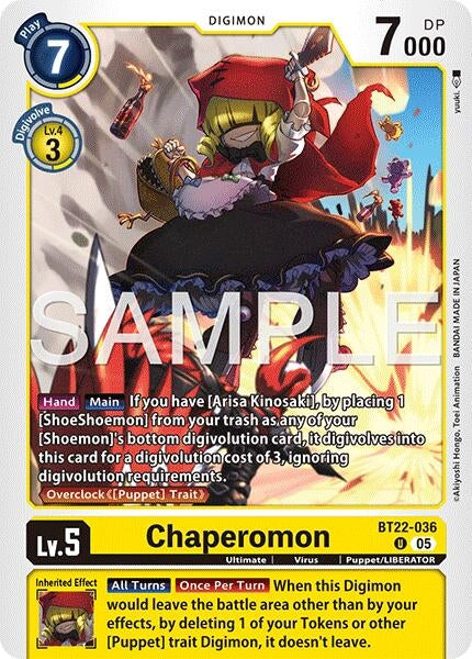 Image for Chaperomon (BT22-036 U) (Cyber Eden) - Digimon Card Game