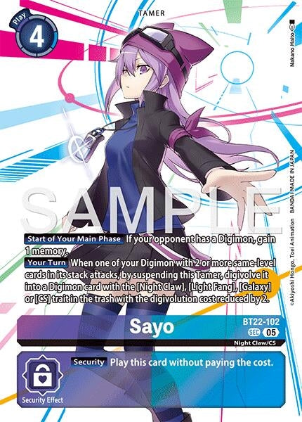 Image for Sayo (BT22-102 SEC) (Cyber Eden) - Digimon Card Game