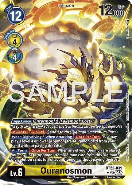 Image for Ouranosmon (Alternate Art) (BT22-039 SR) (Cyber Eden) - Digimon Card Game