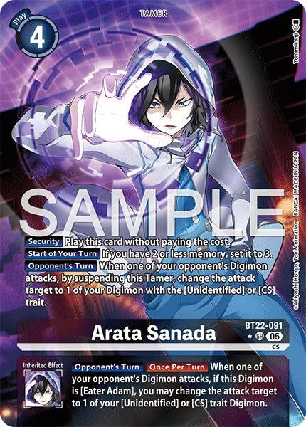 Image for Arata Sanada (Alternate Art) (BT22-091 SR) (Cyber Eden) - Digimon Card Game