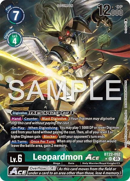 Image for Leopardmon ACE (Alternate Art) (BT22-052 SR) (Cyber Eden) - Digimon Card Game