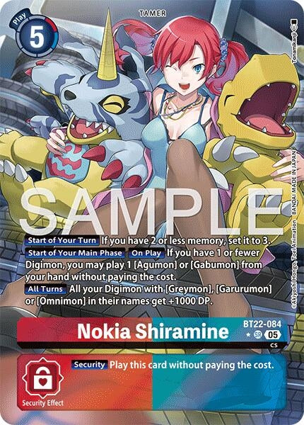 Image for Nokia Shiramine (Alternate Art) (BT22-084 SR) (Cyber Eden) - Digimon Card Game