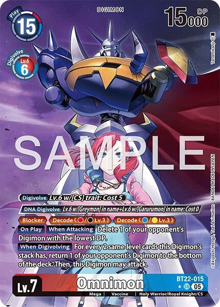 Image for Omnimon (Alternate Art) (BT22-015 SR) (Cyber Eden) - Digimon Card Game