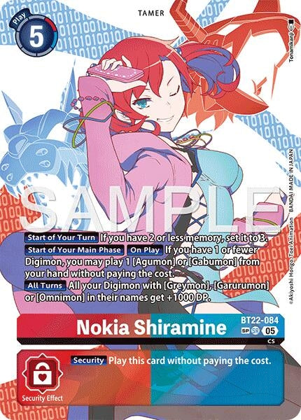 Image for Nokia Shiramine (SP) (BT22-084 SR) (Cyber Eden) - Digimon Card Game