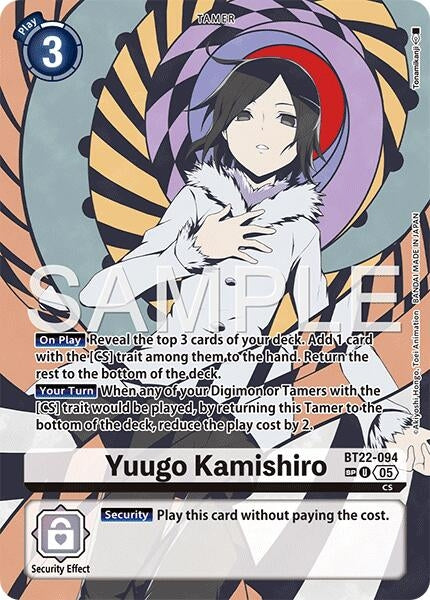 Image for Yuugo Kamishiro (SP) (BT22-094 U) (Cyber Eden) - Digimon Card Game