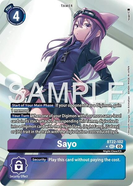 Image for Sayo (Alternate Art) (BT22-102 SEC) (Cyber Eden) - Digimon Card Game
