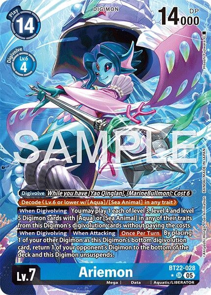 Image for Ariemon (Alternate Art) (BT22-028 SR) (Cyber Eden) - Digimon Card Game
