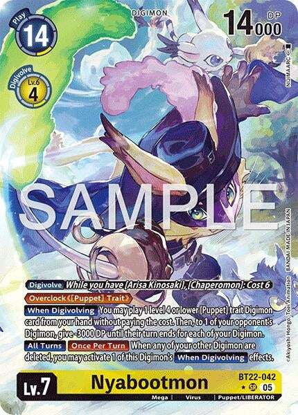 Image for Nyabootmon (Alternate Art) (BT22-042 SR) (Cyber Eden) - Digimon Card Game