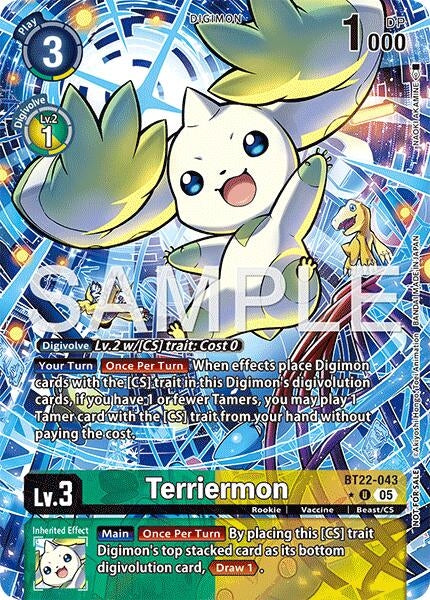 Image for Terriermon (Box Topper) (BT22-043 U) (Cyber Eden) - Digimon Card Game