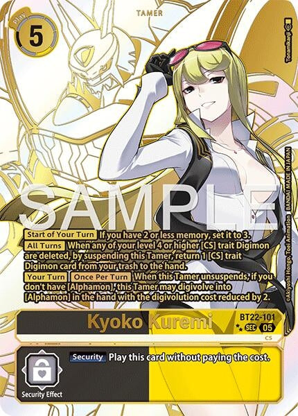 Image for Kyoko Kuremi (Rare Pull) (BT22-101 SEC) (Cyber Eden) - Digimon Card Game