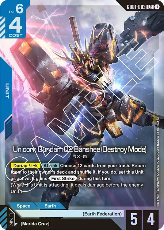 Image for Unicorn Gundam 02 Banshee (Destroy Mode) (GD01-003) (Newtype Rising) - Gundam Card Game