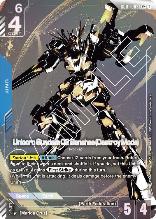 Image for Unicorn Gundam 02 Banshee (Destroy Mode) (LR+) (GD01-003) (Newtype Rising) - Gundam Card Game